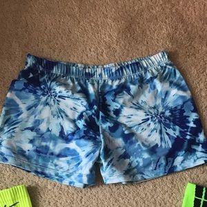 Women’s blue tye dye Compression shorts